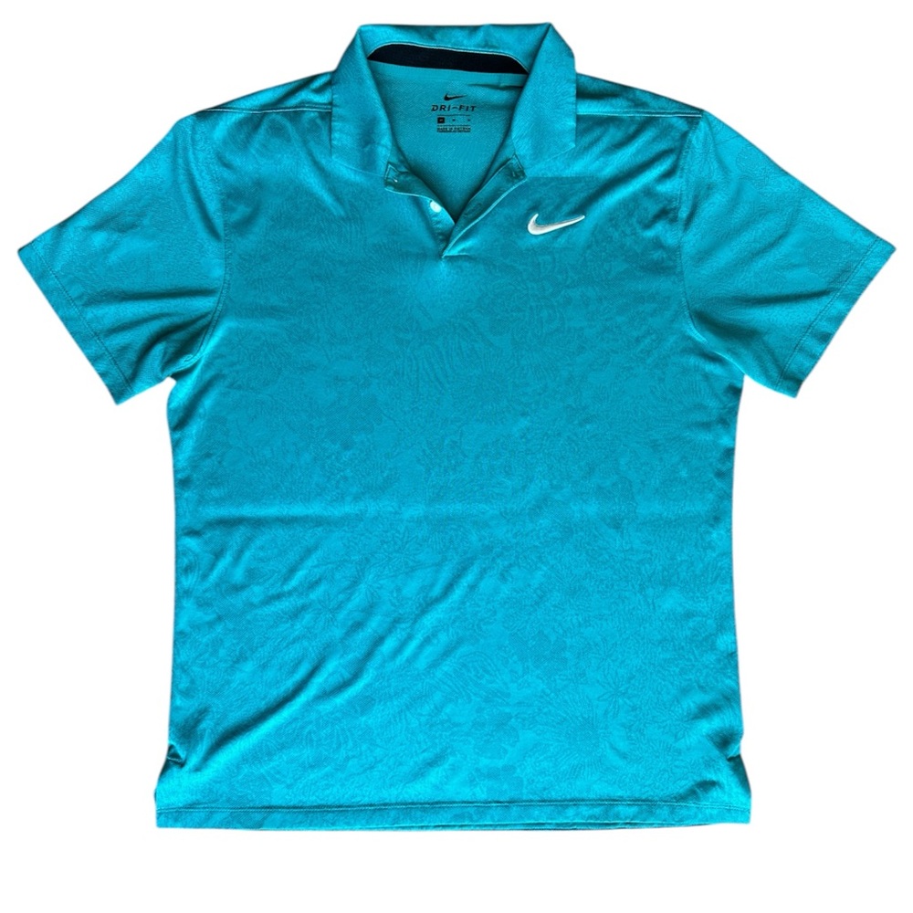 Nike Dri-FIT Turquoise Polo Shirt Size Medium